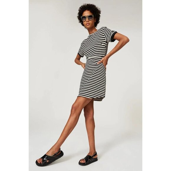 DEREK LAM 10 CROSBY Women's Striped Short Sleeve T-Shirt Dress Size 46/US 10 - Picture 1 of 11